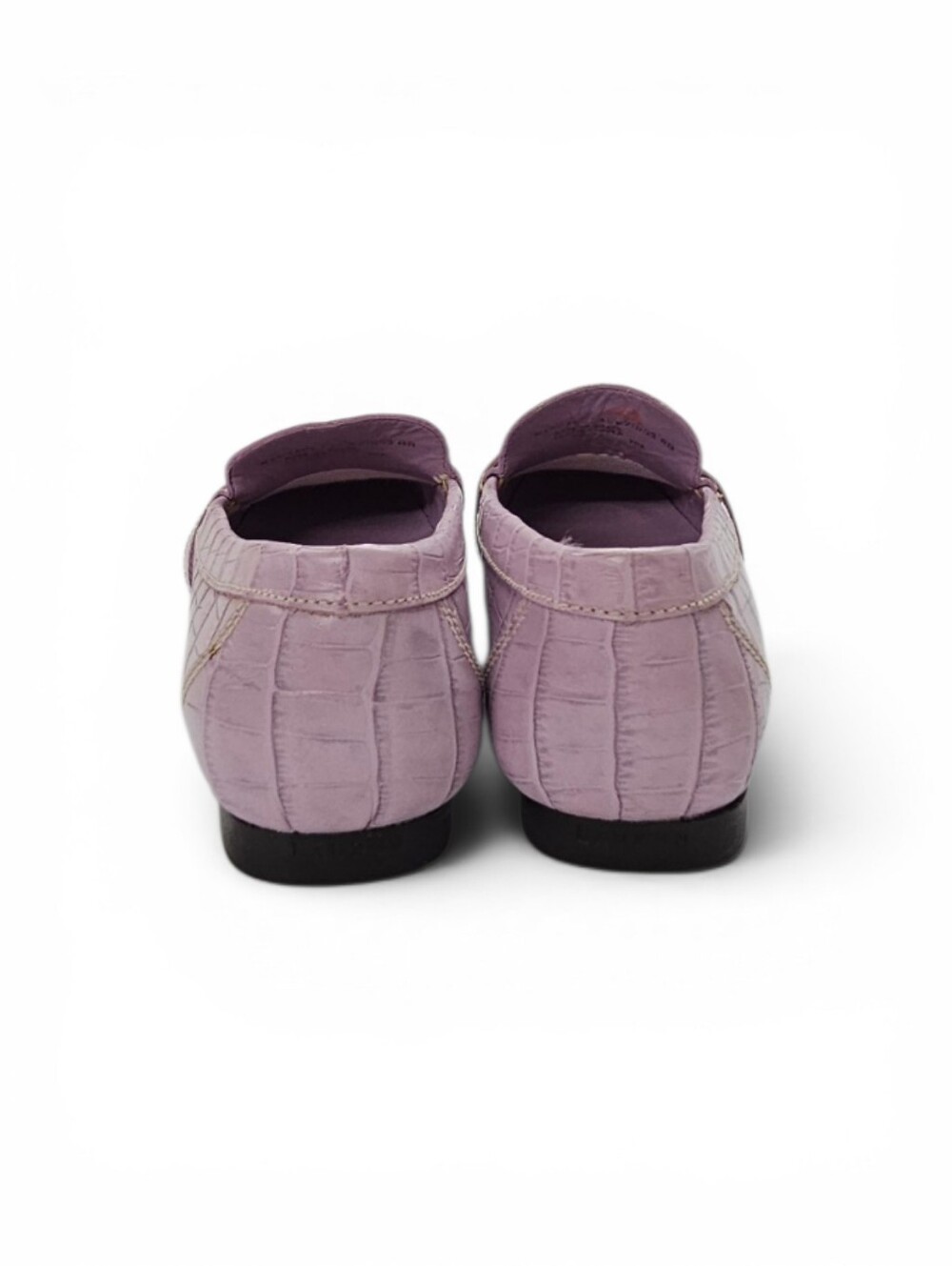 Lauren Ralph Lauren Margaret Leather Croc Embossed Loafer In Lilac Purple Size 8 - Picture 8 of 12